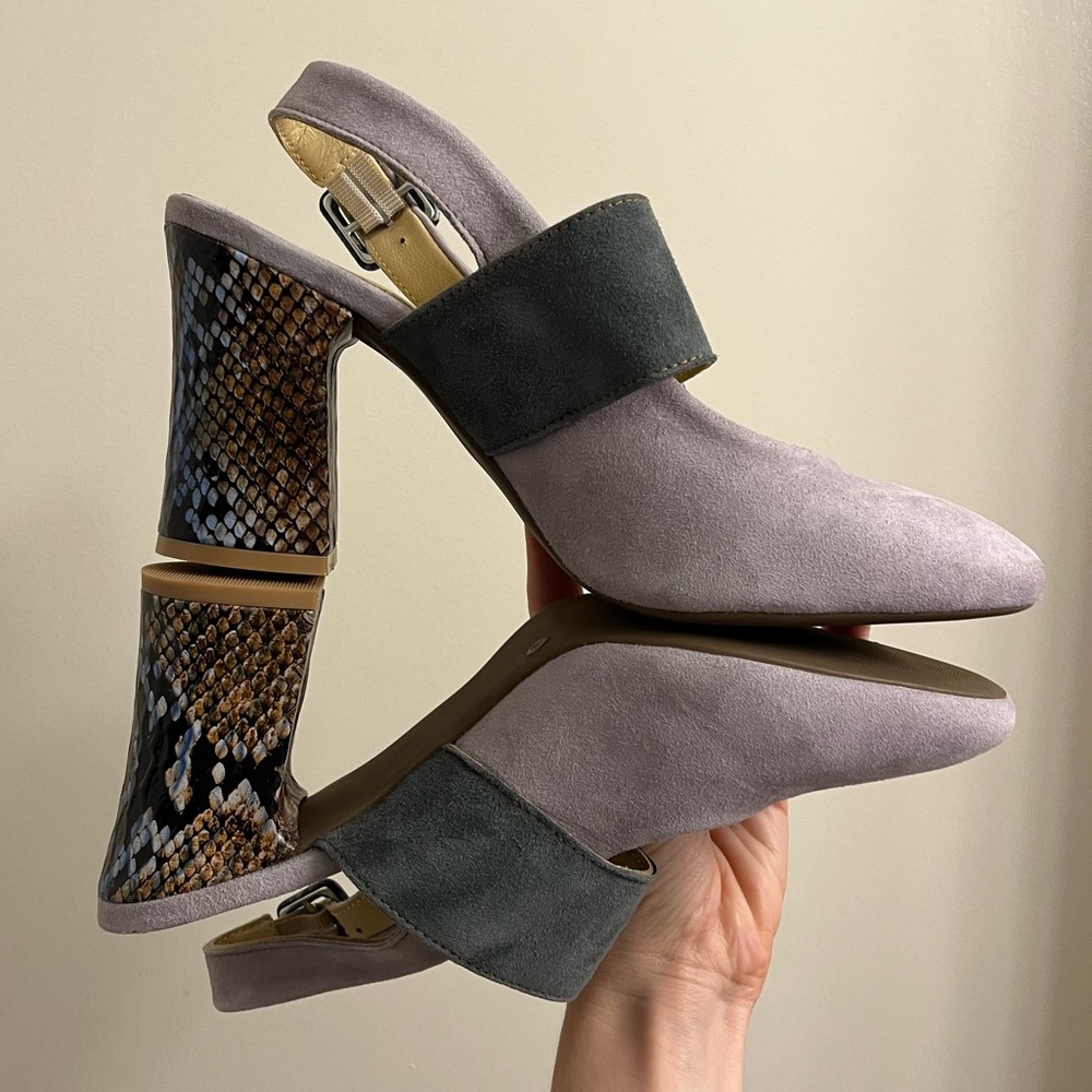 Girotti Block Heel Shoes Snake Suede - Picture 5 of 16